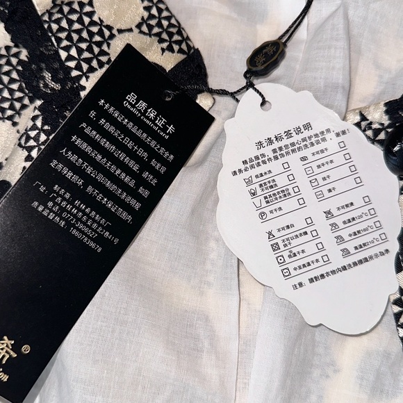 One of a kind spring coat floral cute imported ivory black lace details XS - Picture 14 of 15